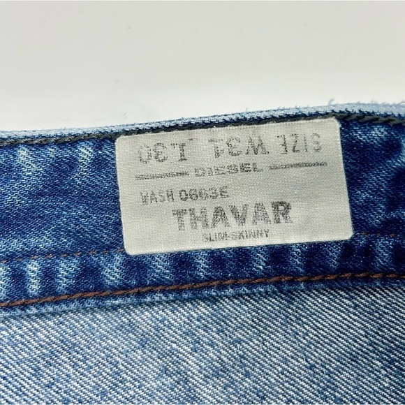 DIESEL Men’s Thavar Slim Skinny Classic Wash Blue Jean Cut‎ Off Shorts Jorts 31 - Picture 8 of 12